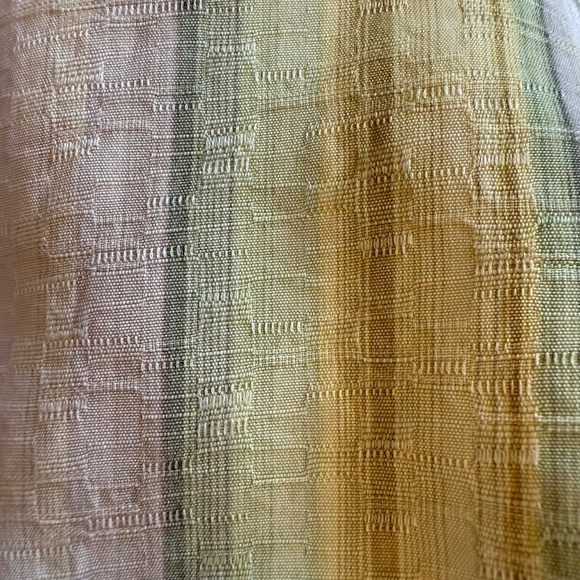 Vintage Tommy Bahama 100% Silk Green & Yellow Stripe Casual Button Front Shirt L - Picture 6 of 9